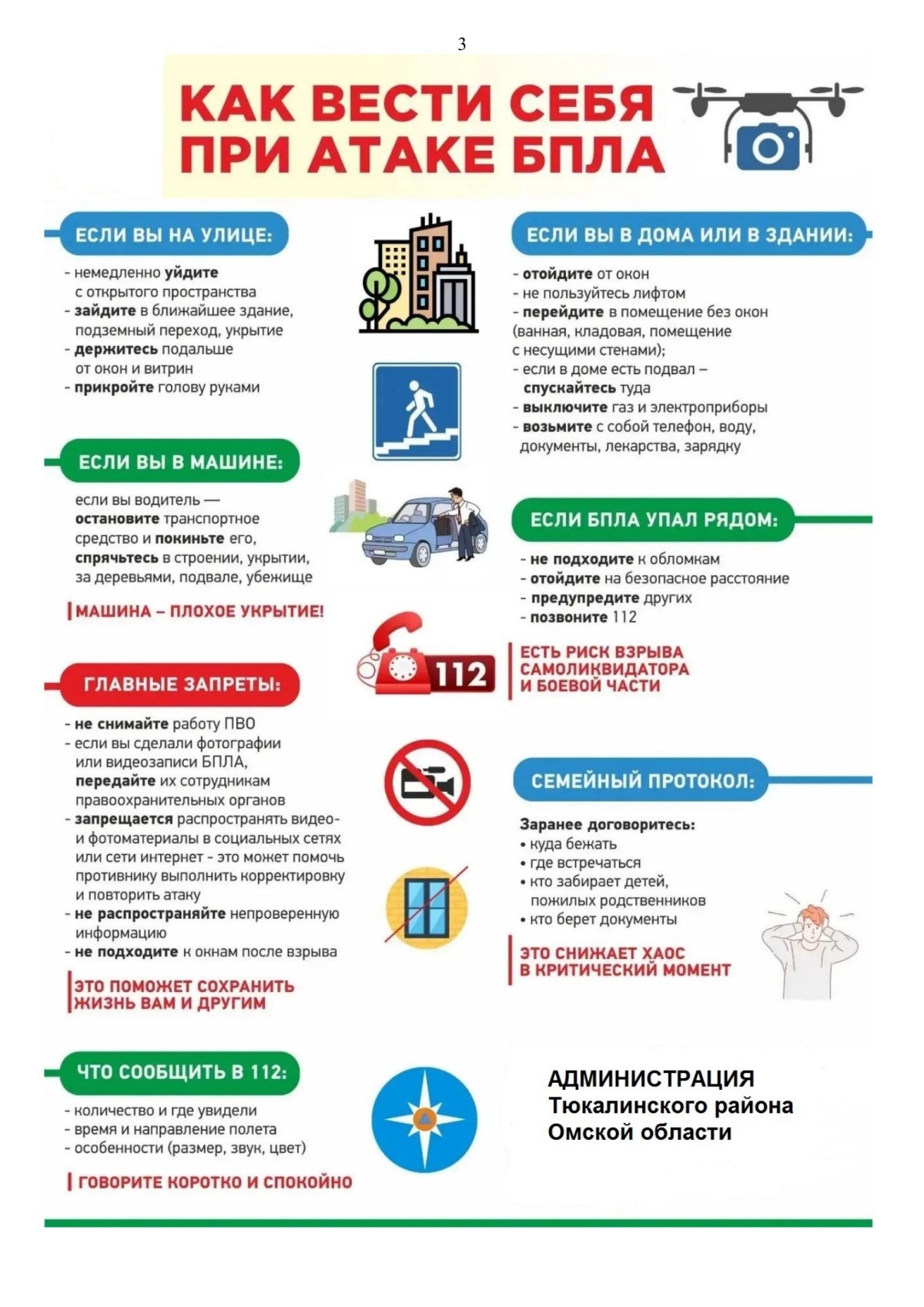 Алгоритм действий работников при получении сигнала «РАКЕТНАЯ ОПАСНОСТЬ» или «БЕСПИЛОТНАЯ ОПАСНОСТЬ»